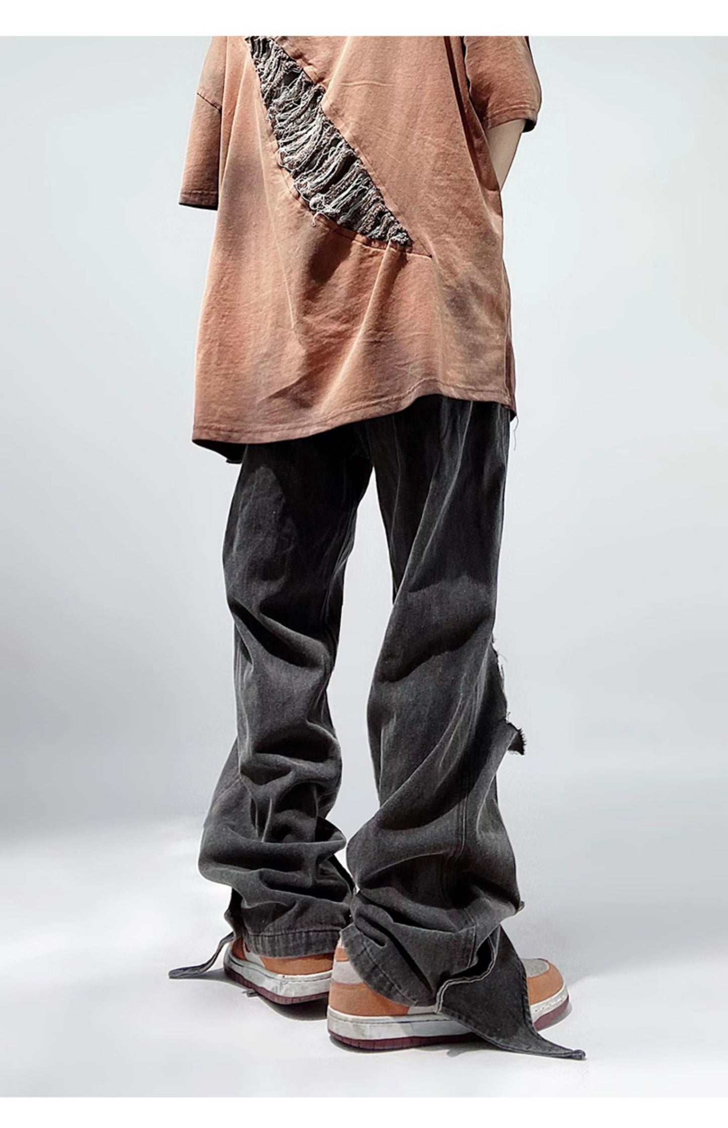 Torn + Destroyed Washed Jeans