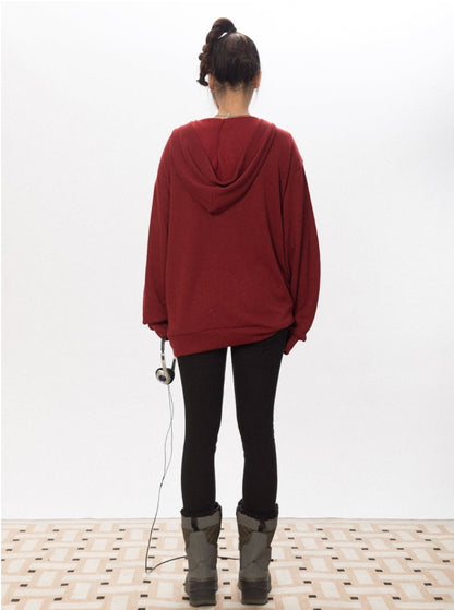 Waffle Knit V Neck Hoodie