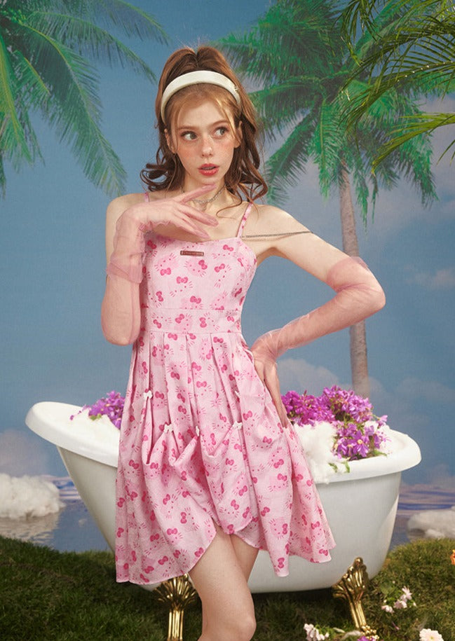 Pink Kitty Flowy Dress