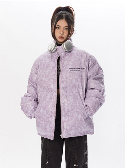 Faux Leather Puffer Jacket