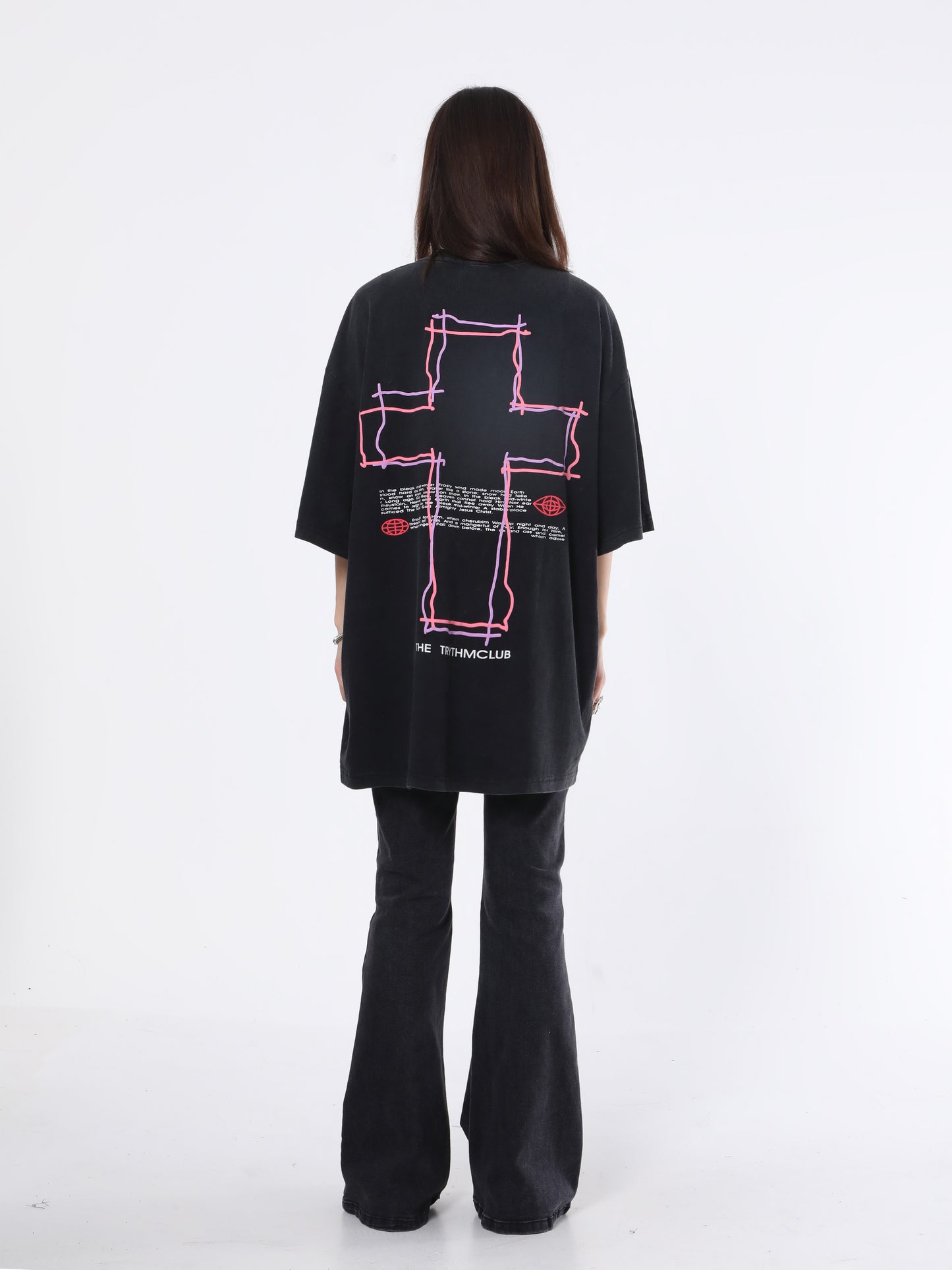 Neon Cross Graphic T-Shirt