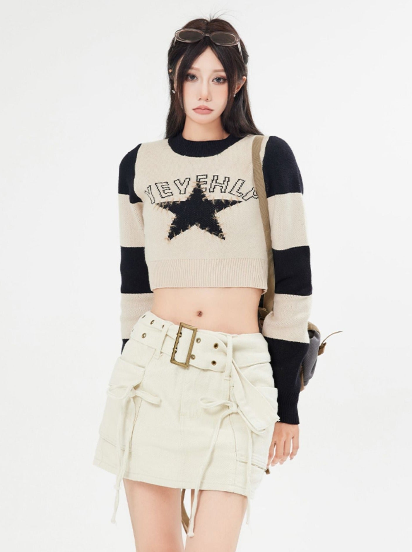 Belted Cargo Mini Skirt