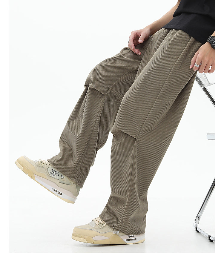 Corduroy Belted Relaxed Fit Pants