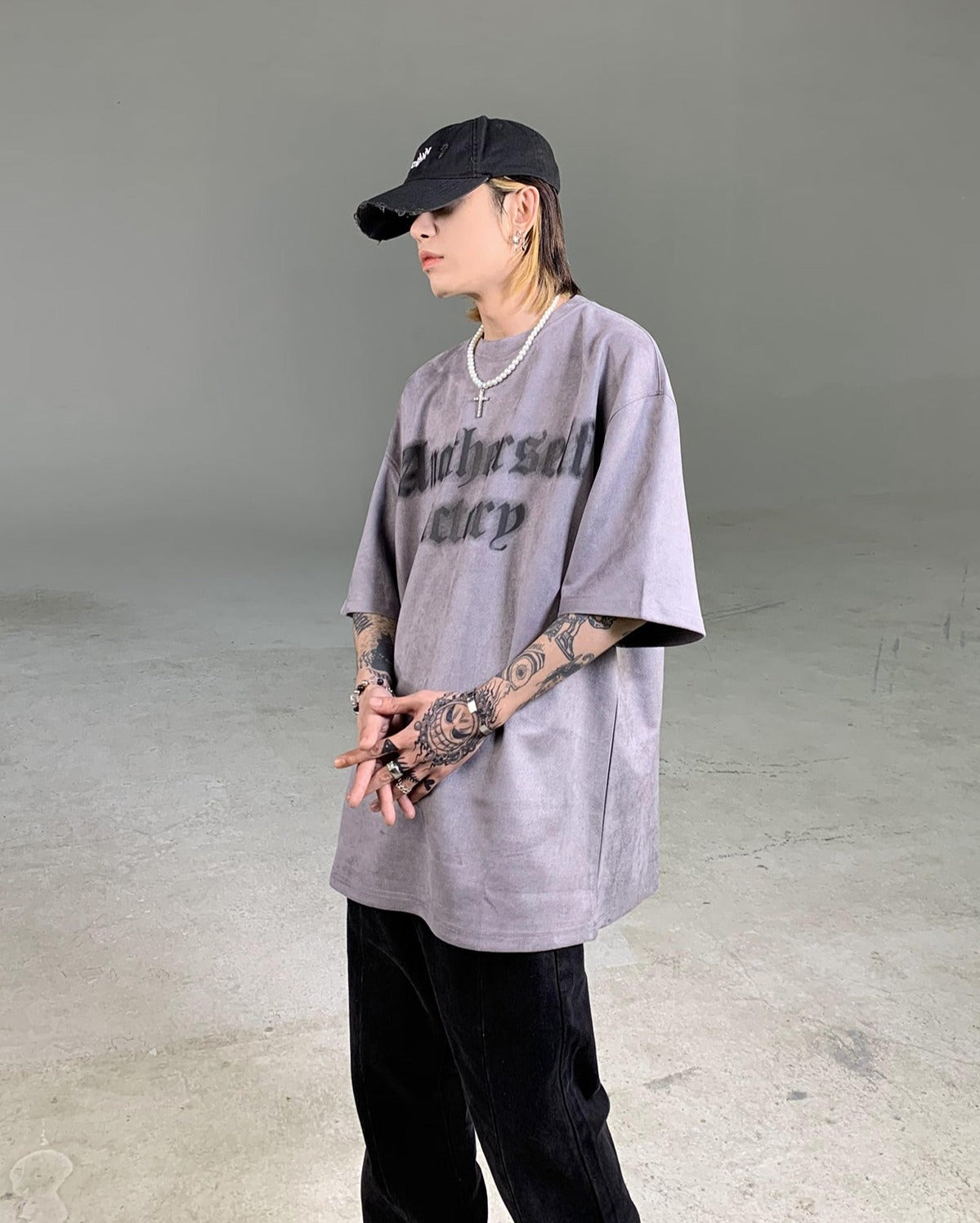 Goth Streetwear Another Self Victory Sueded T-Shirt