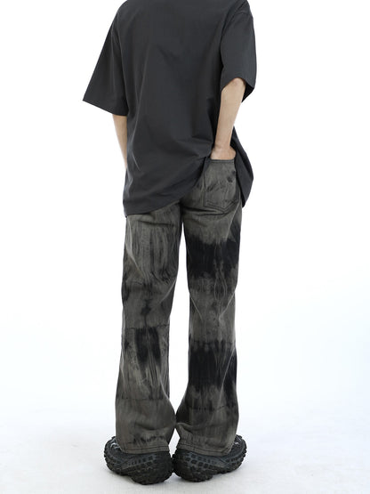 Tie-Dye Gradient Flared Jeans