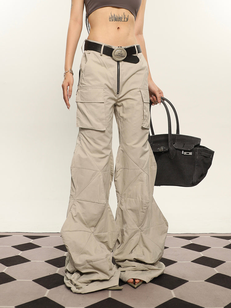 Diamond Flared Cargo Pants