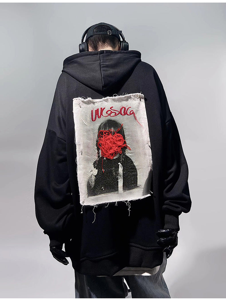 Deconstructed Graffiti Vintage Patch Hoodie