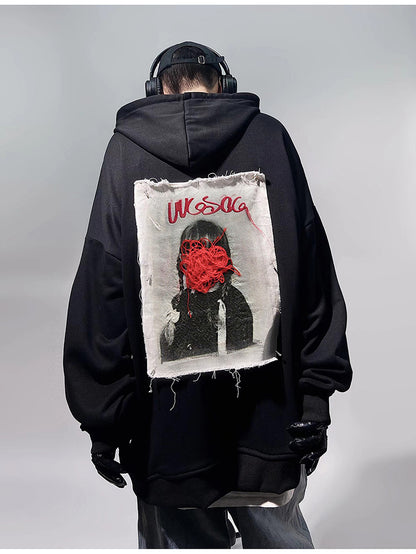 Deconstructed Graffiti Vintage Patch Hoodie