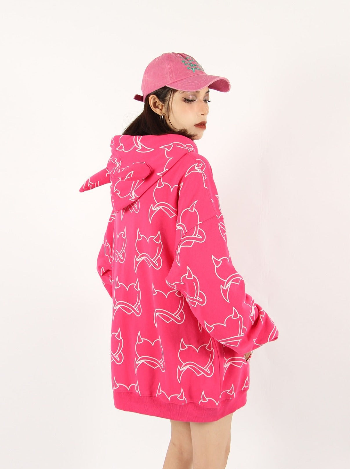 Devil heart Horned Zip Hoodie