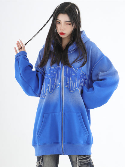 Ins Gradient Zip Hoodie