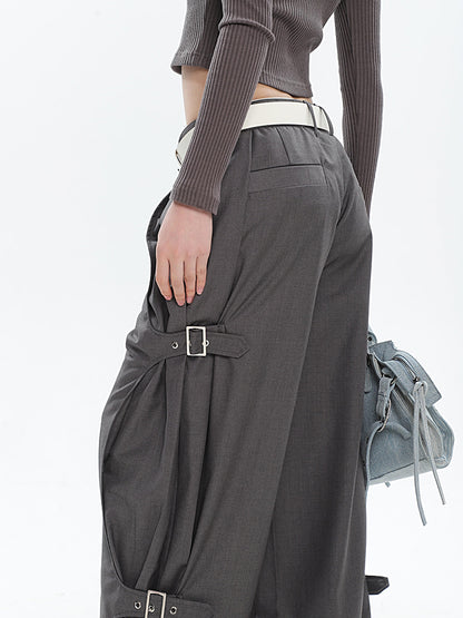 Buckled Wide Leg Pants