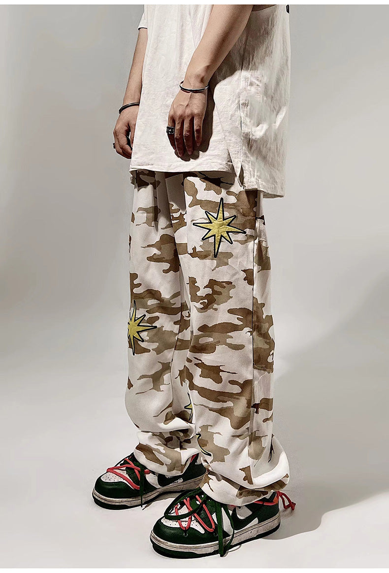 Streetwear Star Strapped Camo Pants