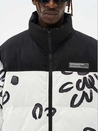 Floral Painted Puffer Jacket