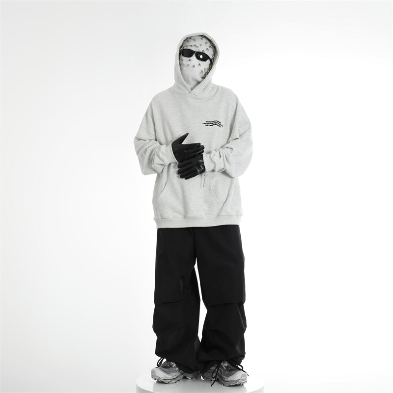Streetwear Elastic Waistband Baggy Wide Leg Track Pants