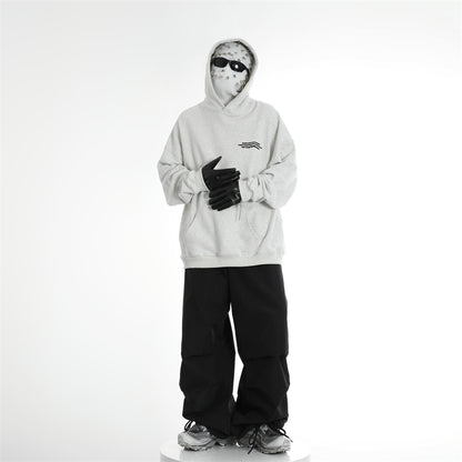 Streetwear Elastic Waistband Baggy Wide Leg Track Pants