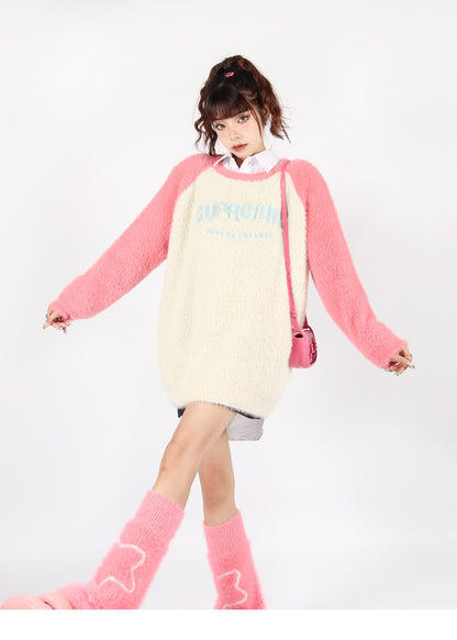 Fluffy Raglan Sweater