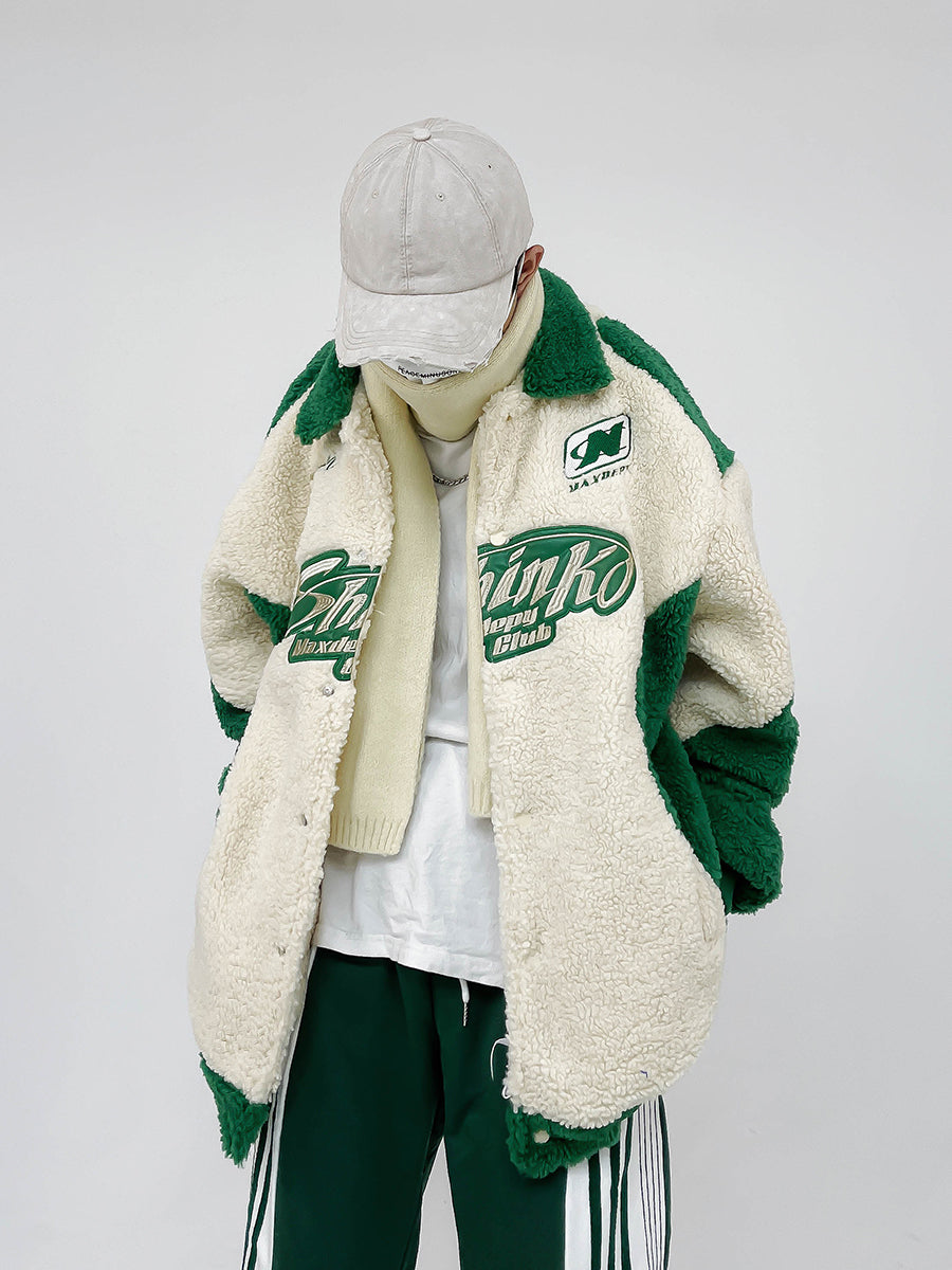 Sherpa Fleece Oversized Bomber Jacket