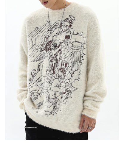 Goth Streetwear Feeling Lovely Angel Sweater