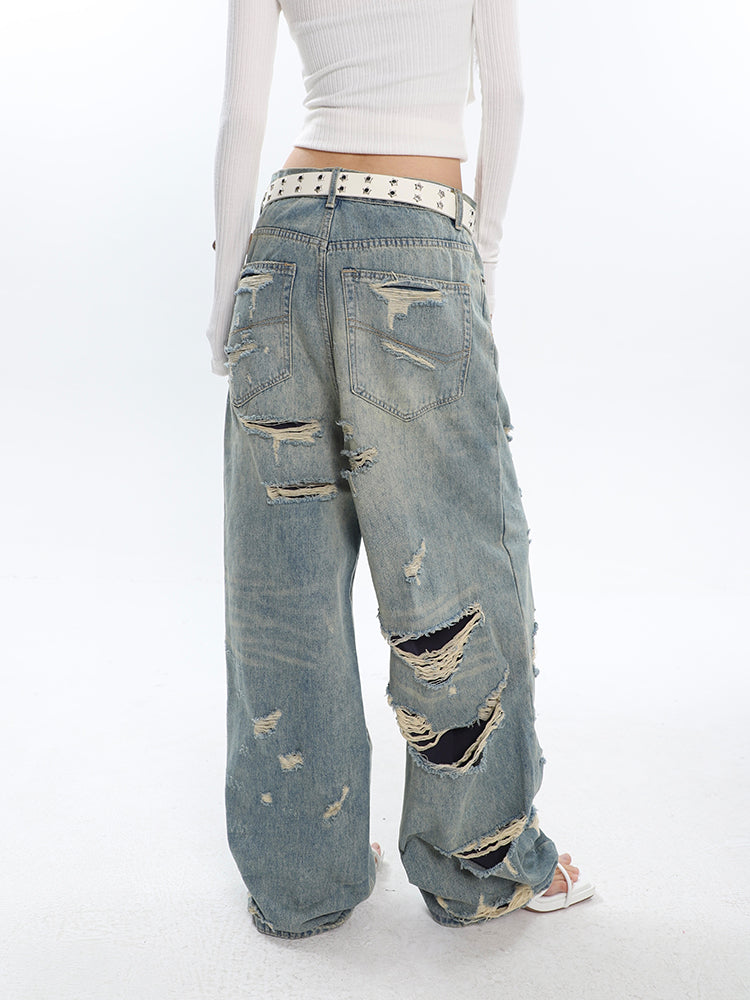 Ripped + Destroyed Baggy Jeans