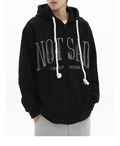 Not Sad Embroidered Hoodie