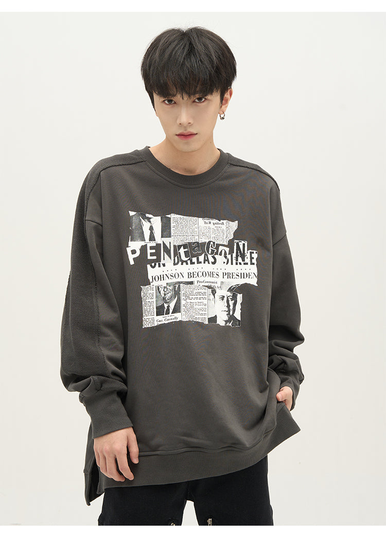 Good Times Newsprint Long Sweatshirt