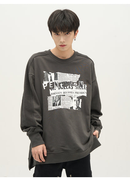 Good Times Newsprint Long Sweatshirt