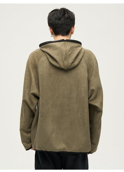 Side Zip Collar Hoodie