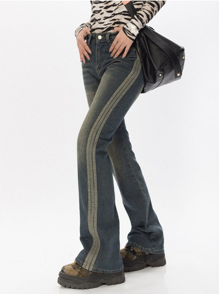 Striped Flare Jeans