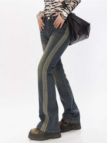 Striped Flare Jeans