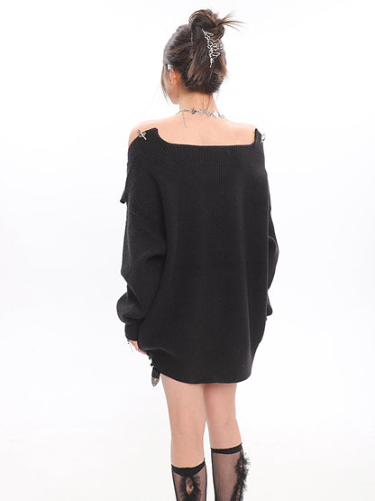 Off Shoulder Knit Sweater