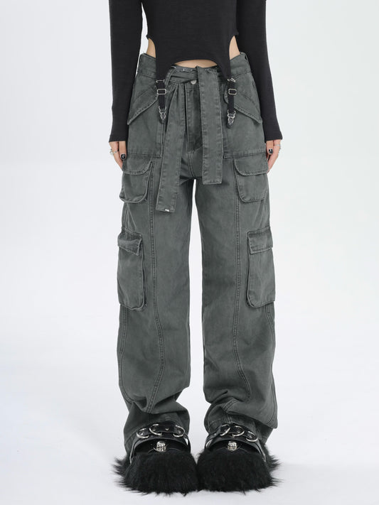 Faded Washed Cargo Pants