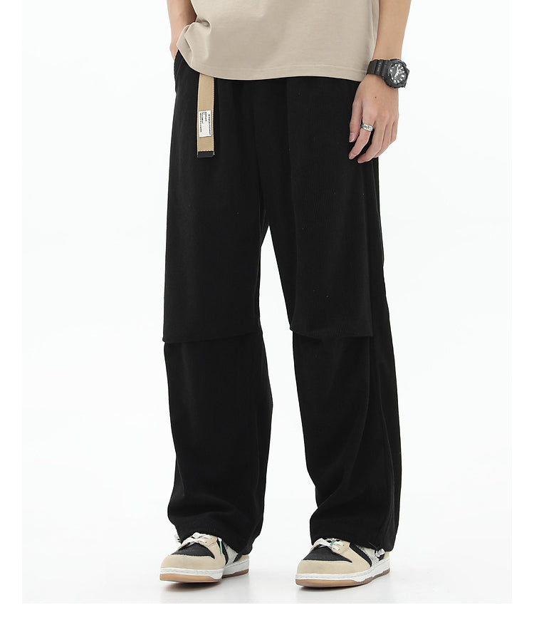 Corduroy Belted Relaxed Fit Pants