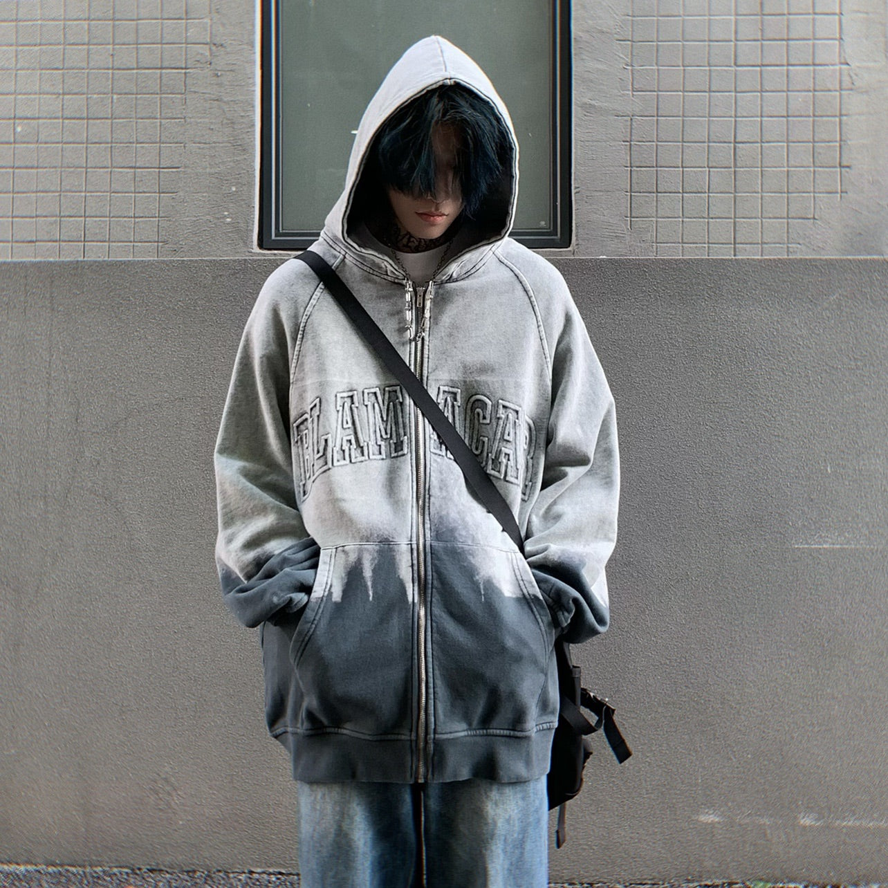 Faded Gradient Washed Hoodie