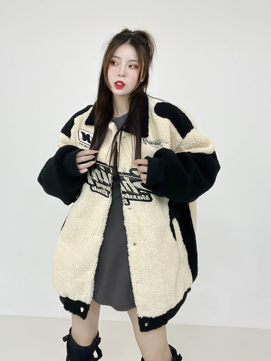 Sherpa Fleece Oversized Bomber Jacket