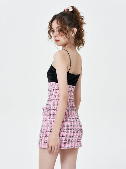 Pink Tweed Empire Dress