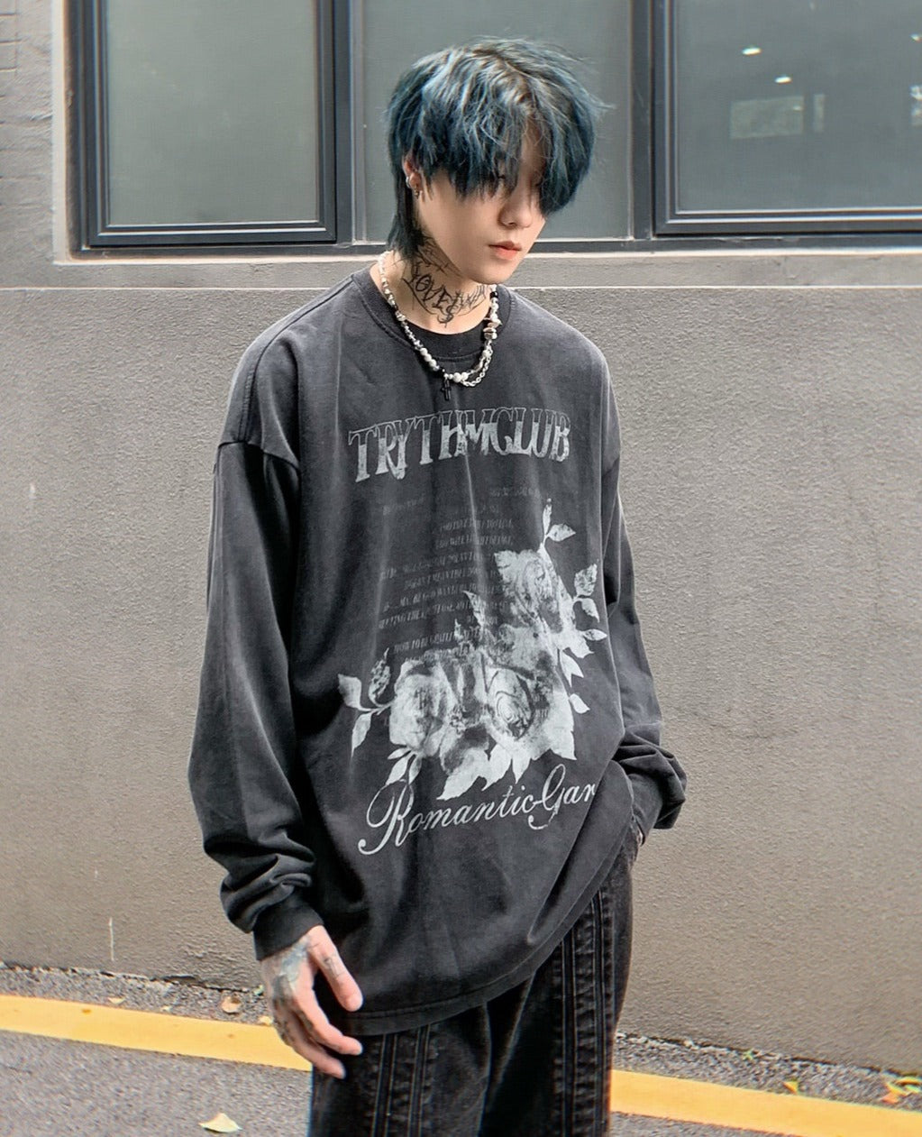 Romantic Garden Graphic Long Sleeve Top