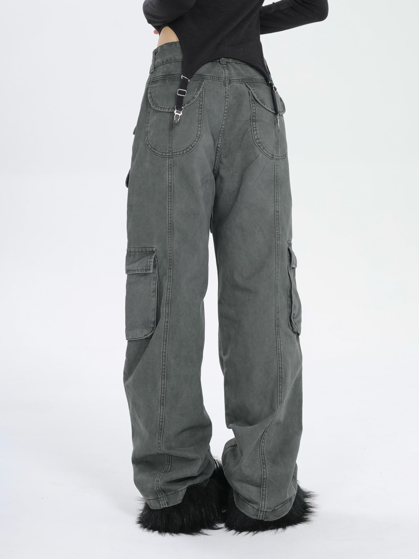 Faded Washed Cargo Pants