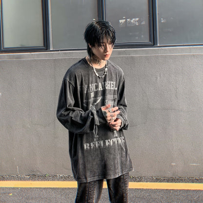Streetwear Goth Crucified Graphic Long Sleeve Shirt