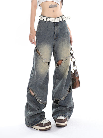 Studded Cutout Jeans