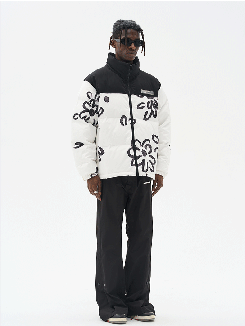 Floral Painted Puffer Jacket