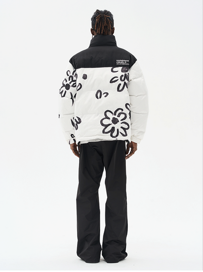 Floral Painted Puffer Jacket
