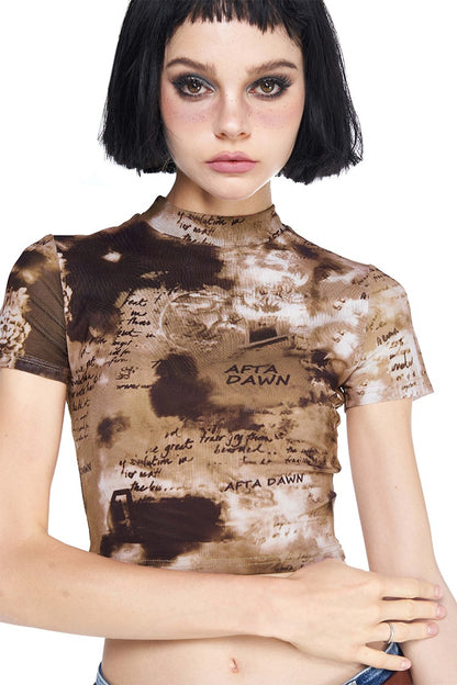 Mesh Cropped Tee