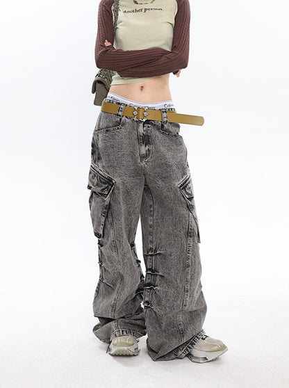 Slouchy Wide Leg Cargo Jeans