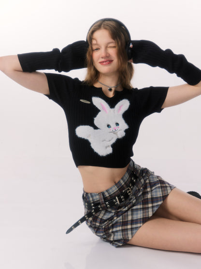 Knit Bunny Top with Sleeves