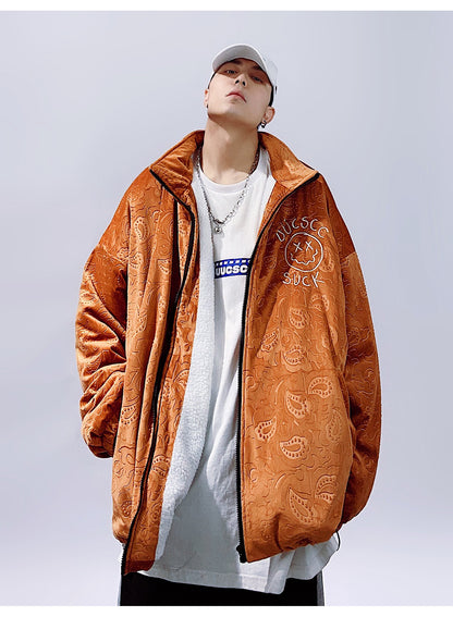 Paisley Velour Bomber Jacket
