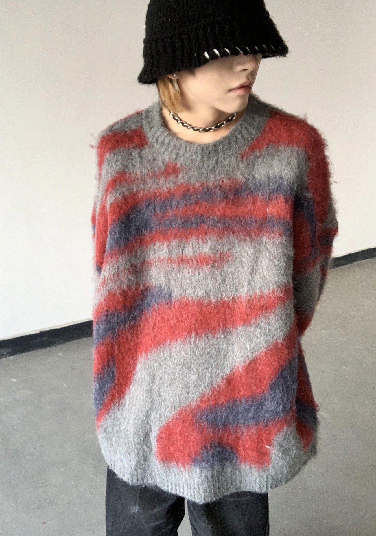 Goth Streetwear Horizons Mohair Blend Sweater