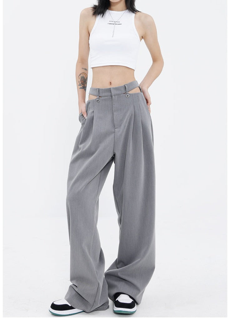 Hip Cutout Relaxed Fit Pants