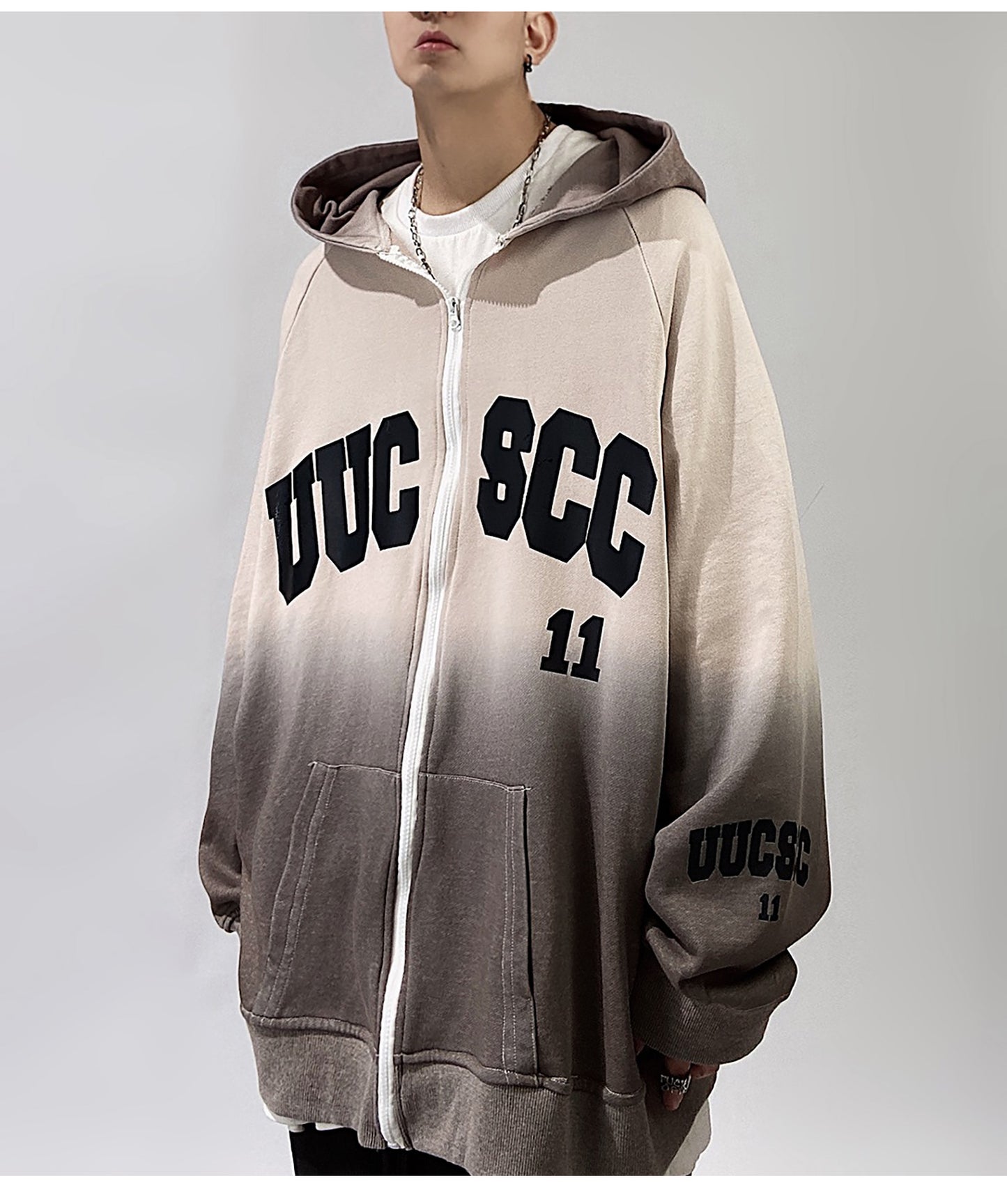 Uc Oversized Gradient Zip Hoodie