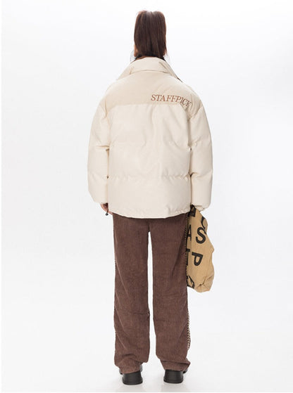 Corduroy Contrast Puffer Jacket