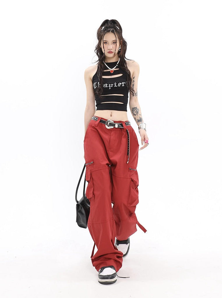 Slash Cutout Crop Top
